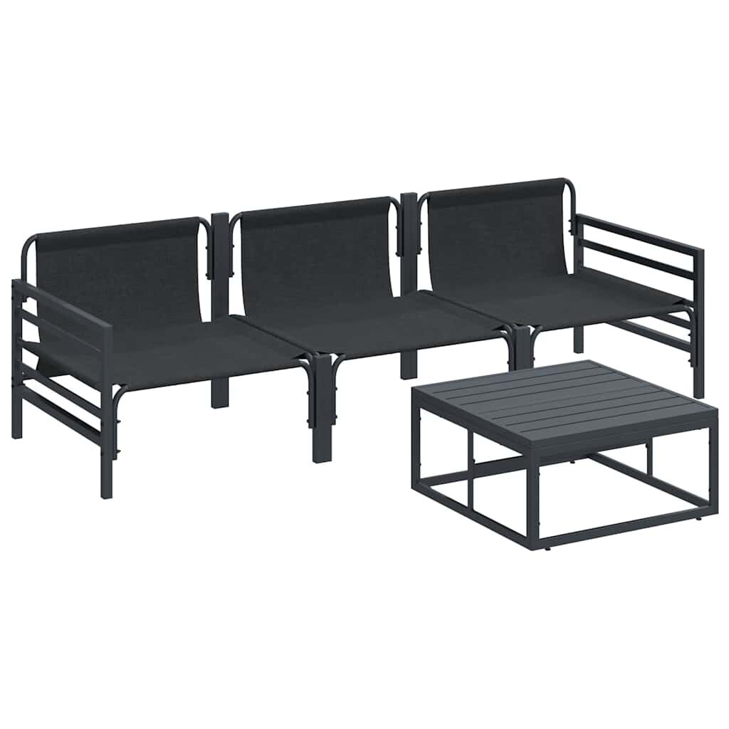 vidaXL Σετ Καναπέ Κήπου 4 pcs Ανθρακί Ατσάλι