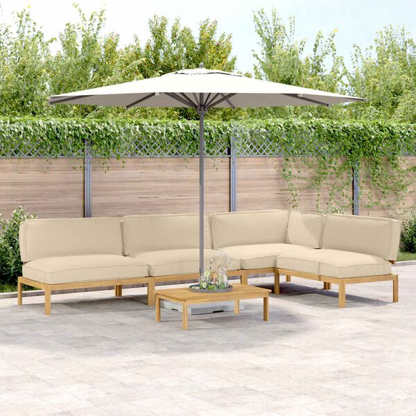 vidaXL &Sigma;&epsilon;&tau; &Kappa;&alpha;&nu;&alpha;&pi;έ &mu;&epsilon; &mu;&alpha;&xi;&iota;&lambda;ά&rho;&iota; &Mu;&omicron;&nu;ό&chi;&rho;&omega;&mu;&omicron; 5 pcs &Mu;&pi;&epsilon;&zeta; &Sigma;&tau;&epsilon;&rho;&epsilon;ό &Xi;ύ&lambda;&omicron; &Alpha;&kappa;&alpha;&kappa;ί&alpha;&sigmaf;