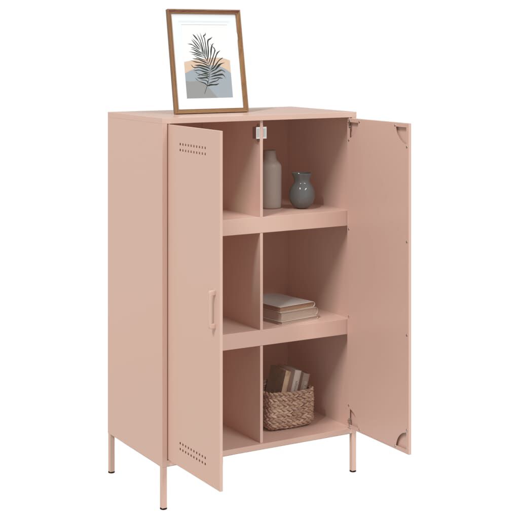 vidaXL Ντουλάπι Ροζ 68x39x113 εκ. από Ατσάλι