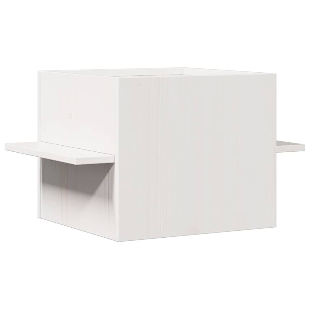 vidaXL σπιτάκι για γάτες λευκό 51x35x30 cm από μασίφ ξύλο πεύκο