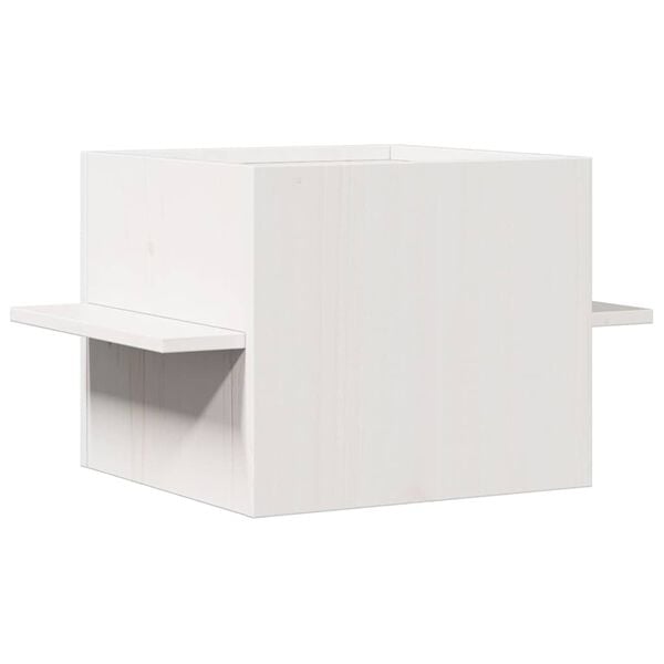 vidaXL σπιτάκι για γάτες λευκό 51x35x30 cm από μασίφ ξύλο πεύκο