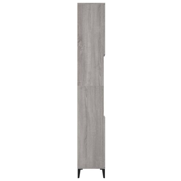 vidaXL Ντουλάπι Μπάνιου Γκρι Sonoma 30x30x190 εκ. Επεξεργασμένο Ξύλο