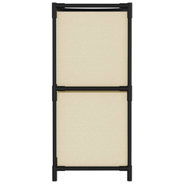 vidaXL Ντουλάπι με 4 Υφασμάτινα Καλάθια Κρεμ 63x30x71 εκ. από Ατσάλι