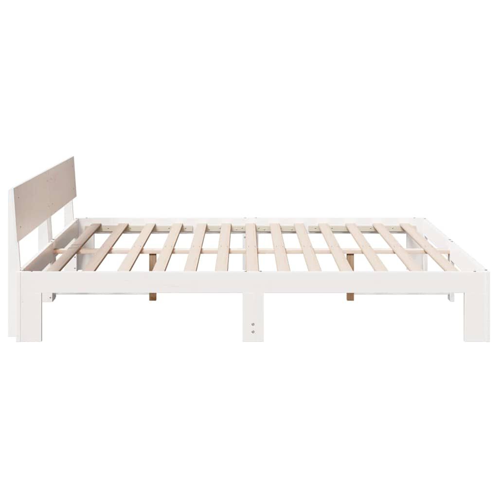 vidaXL Σκελετός Κρεβατιού Λευκό 180 x 200 cm Μασίφ ξύλο πεύκου