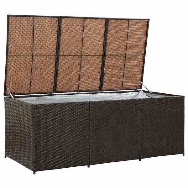 vidaXL Κουτί Αποθήκευσης Κήπου Καφέ 180x90x70 εκ. από Συνθετικό Ρατάν