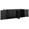 vidaXL Ντουλάπι Αποθήκευσης Κήπου Μαύρο 198 x 55,5 x 80 εκ. από Συνθετικό Ρατάν
