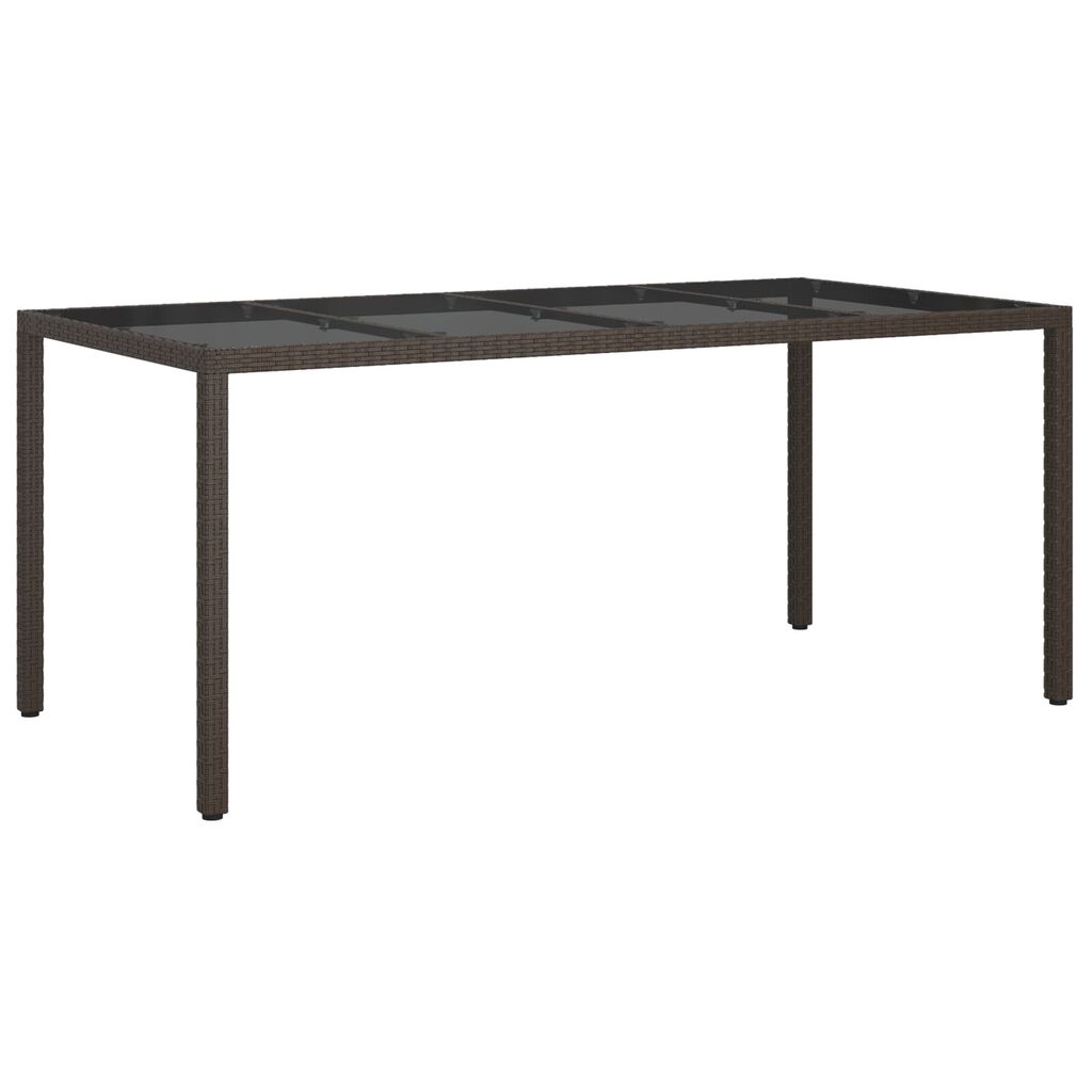 vidaXL Τραπέζι Φαγητού Κήπου Καφέ 190x90x75 εκ Πολυ Ράταν