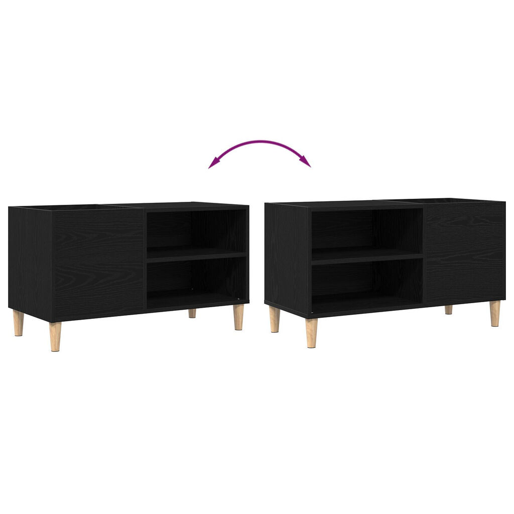 vidaXL Ντουλάπα δίσκων Μαύρο Δρυς 84,5x38x48 εκ Επεξεργασμένο ξύλο