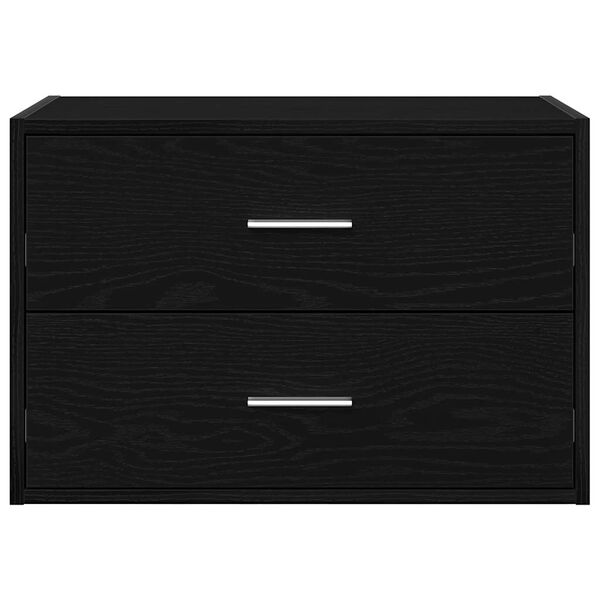 vidaXL Ντουλάπι με 2 συρτάρια Μαύρη δρυς 60x31x40 cm Ξύλινη κατασκευή