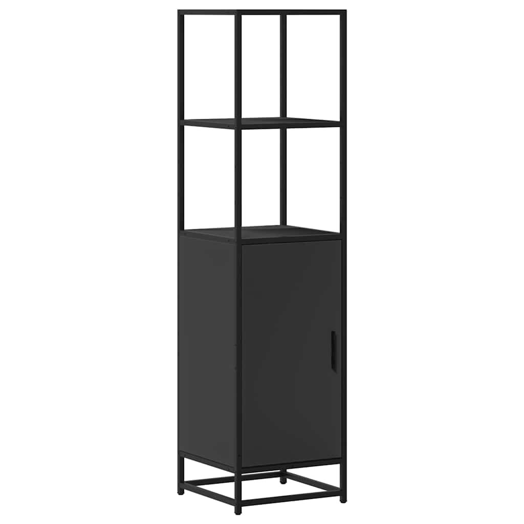 vidaXL Highboard Μαύρο 35,5x35x139 cm Κατασκευασμένο ξύλο και μέταλλο