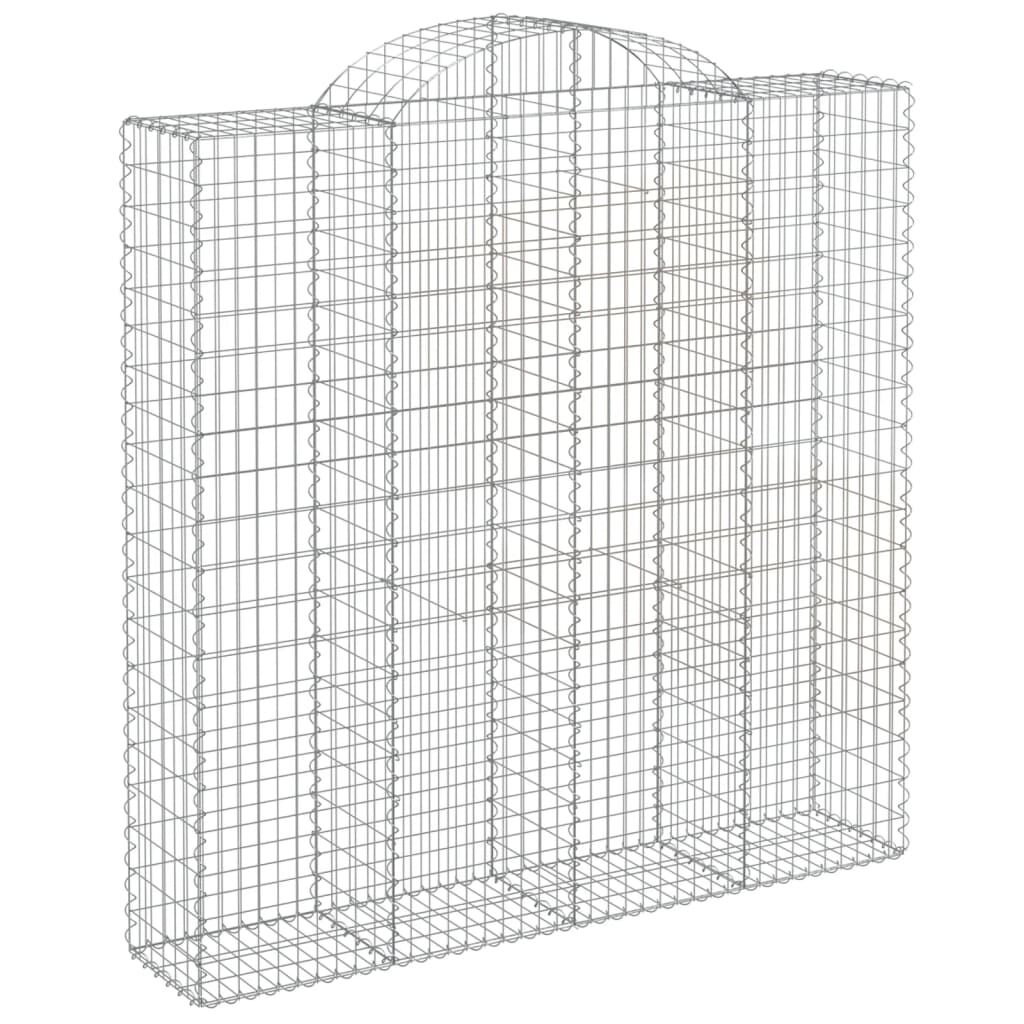 vidaXL Συρματοκιβώτια Τοξωτά 8 τεμ. 200x50x200/220 εκ. Γαλβαν. Ατσάλι