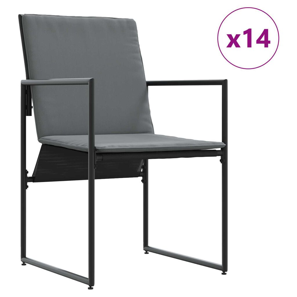 vidaXL Σέτ φαγητού για κήπο 15 pcs Μαύρο Ατσάλι