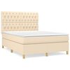 vidaXL &Kappa;&rho;&epsilon;&beta;ά&tau;&iota; Boxspring &mu;&epsilon; &Sigma;&tau;&rho;ώ&mu;&alpha; &Kappa;&rho;&epsilon;&mu; 140x200 &epsilon;&kappa;. &Upsilon;&phi;&alpha;&sigma;&mu;ά&tau;&iota;&nu;&omicron;
