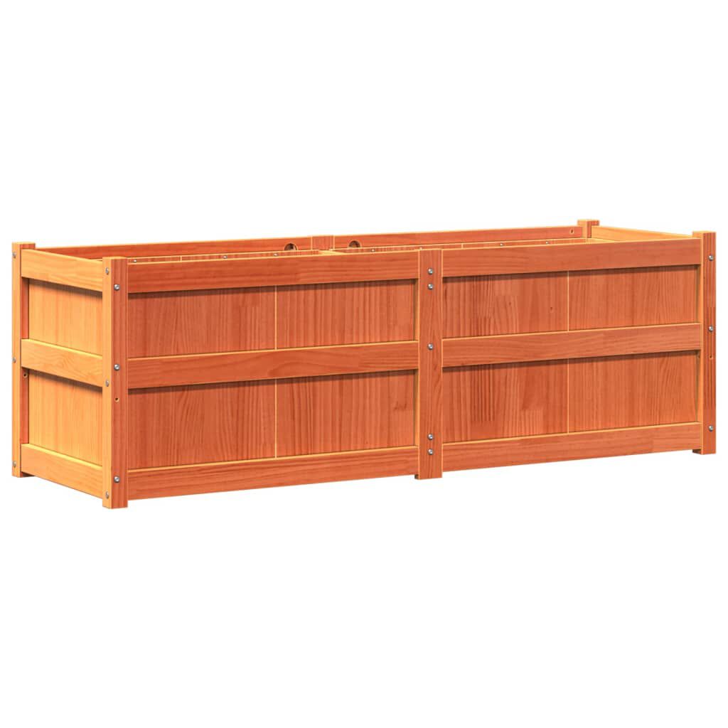 vidaXL Ζαρντινιέρα Καφέ Κεριού 150 x 50 x 50 εκ. από Μασίφ Ξύλο Πεύκου