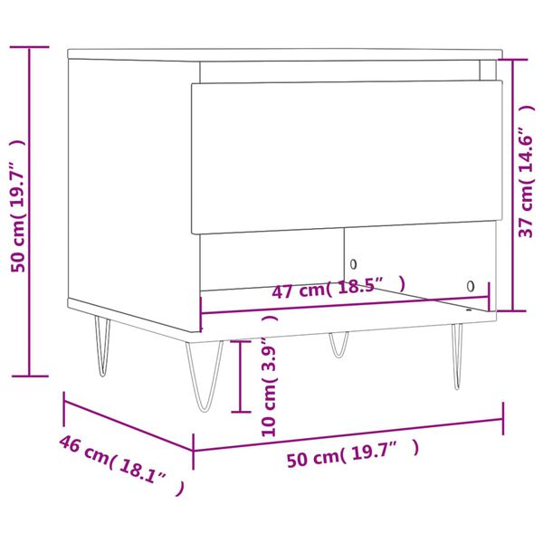 vidaXL Τραπεζάκια Σαλονιού 2 τεμ. Λευκά 50x46x50 εκ Επεξεργασμένο Ξύλο
