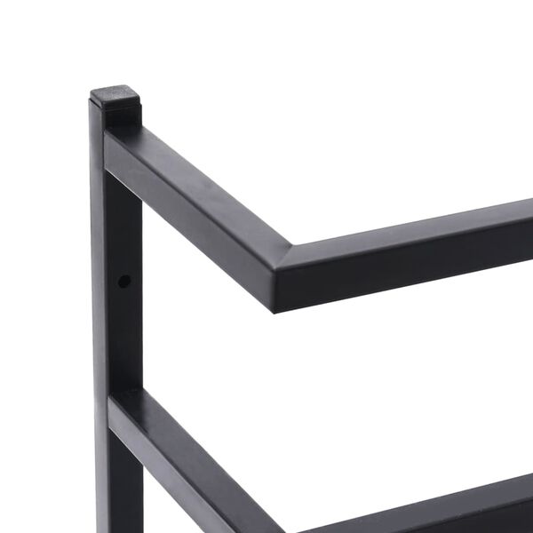 vidaXL Βάση για Πετσέτες Επιτοίχια Μαύρη 24 x 12 x 96 εκ. Ατσάλινη