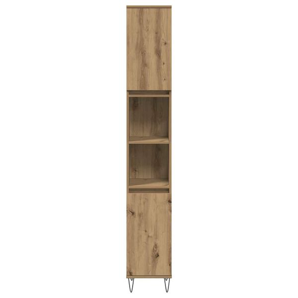 vidaXL Ντουλάπι μπάνιου Δρυς τεχνίτης 30x30x190 cm Κατασκευασμένο ξύλο