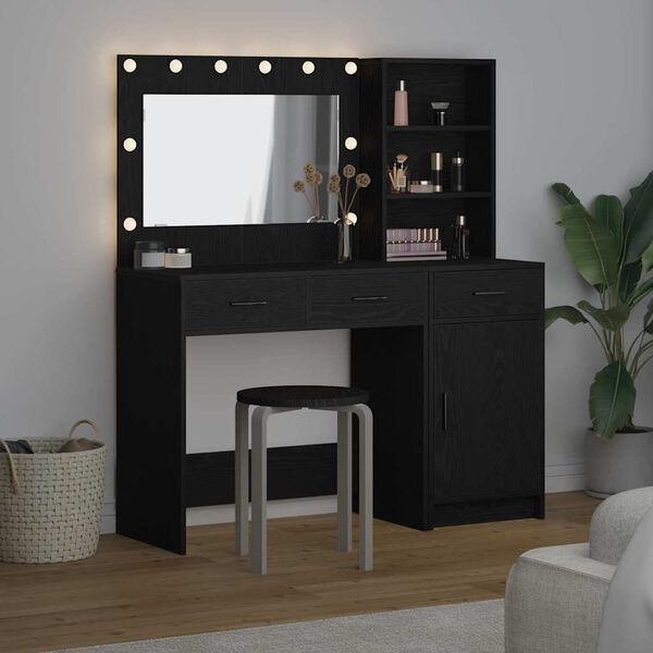 vidaXL Τραπέζι περιποίησης με συρτάρι 2 pcs Μαύρο 78.5 x 41 x 135 εκ