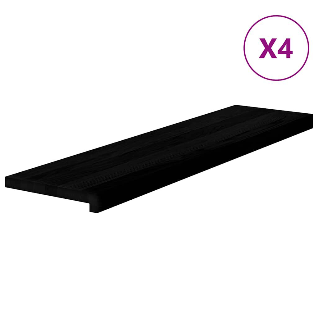 vidaXL Πατάκια Σκάλας 4 τεμ. Σκούρο Καφέ 100x25x2 cm Ξύλο Δρυός