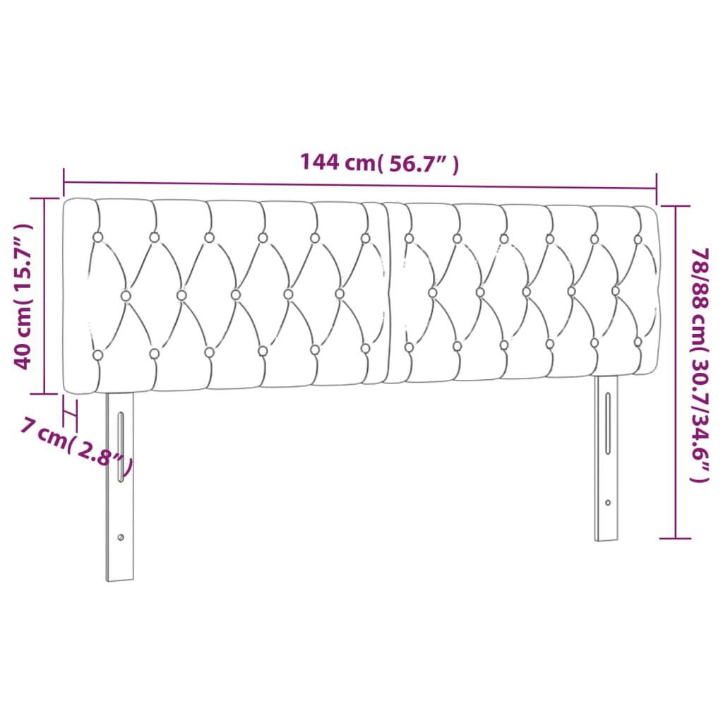 vidaXL Κεφαλάρια Κρεβατιού 2 τεμ. Taupe 72x7x78/88 εκ. Υφασμάτινο