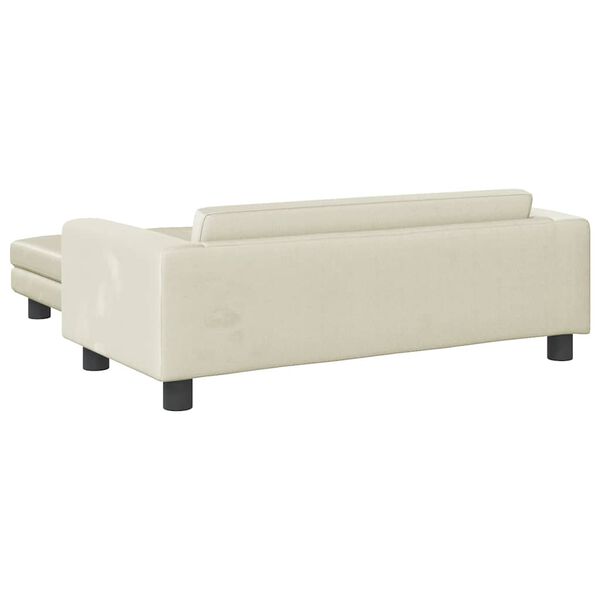 vidaXL Καναπές Παιδικός με Υποπόδιο Κρεμ 100x50x30 εκ. Βελούδινος