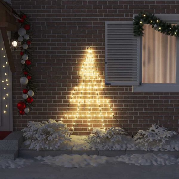 vidaXL LED Χριστουγεννιάτικο Δέντρο Θερμό λευκό 182 εκ Μέταλλο