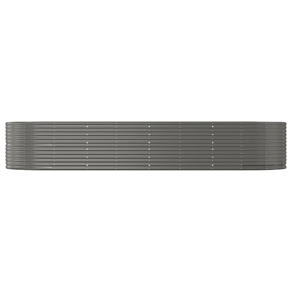 vidaXL Ζαρντινιέρα Γκρι 367x140x68 εκ. Ατσάλι με Ηλεκτρ. Βαφή Πούδρας
