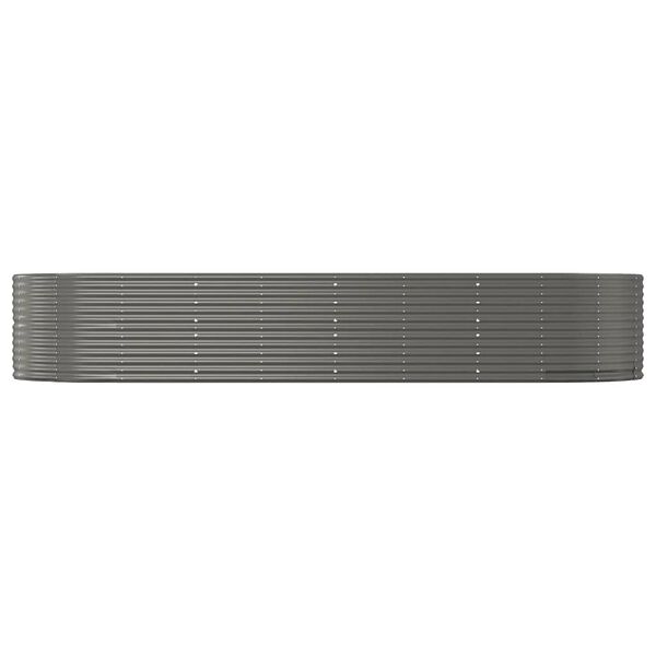 vidaXL Ζαρντινιέρα Γκρι 367x140x68 εκ. Ατσάλι με Ηλεκτρ. Βαφή Πούδρας