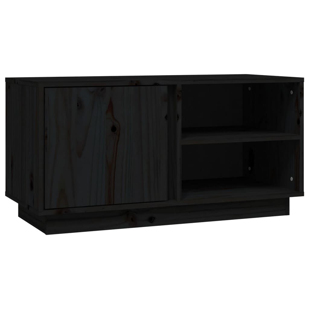 vidaXL Έπιπλο Τηλεόρασης Μαύρο 80x35x40,5 εκ. από Μασίφ Ξύλο Πεύκου