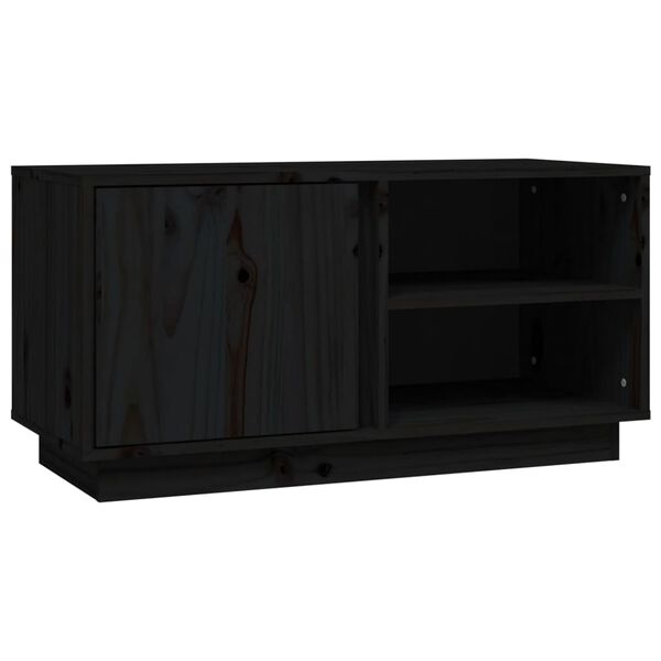 vidaXL Έπιπλο Τηλεόρασης Μαύρο 80x35x40,5 εκ. από Μασίφ Ξύλο Πεύκου