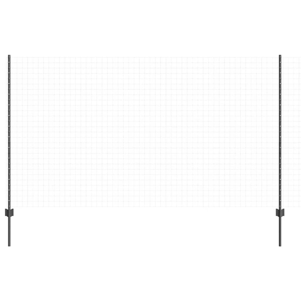 vidaXL Πό posts φράχτη 44 pcs Γκρι 180 cm Ατσάλι