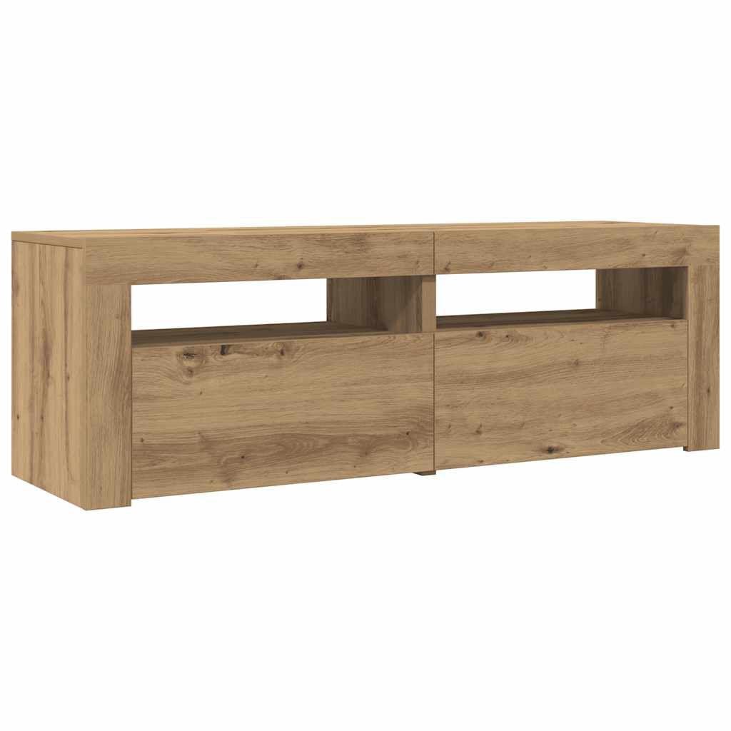 vidaXL Έπιπλο Τηλεόρασης με LED Αρτισιανή Δρυς 120x35x40 εκ Επεξ.Ξύλο