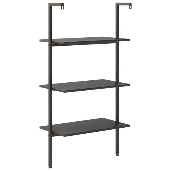 vidaXL Ραφιέρα Κεκλιμένη 3 Επιπέδων Μαύρη 64x35x120,5 εκ.