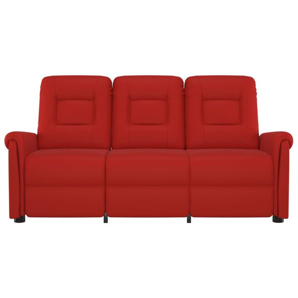 vidaXL Πολυθρόνα Μασάζ Ανακλινόμενη 3 Θέσεων Μπορντό Συνθετικό Δέρμα