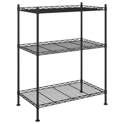 vidaXL Ραφιέρα Αποθήκευσης 3 Επιπέδων Μαύρη 60 x 35 x 76 εκ. 150 κιλά