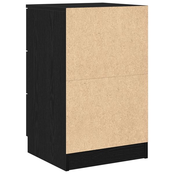 vidaXL Κομοδίνο 2 pcs Μαύρη δρυς 40 x 65 x 65 εκ. Επεξεργασμένο ξύλο