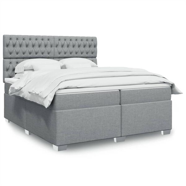 vidaXL &Kappa;&rho;&epsilon;&beta;ά&tau;&iota; Boxspring &mu;&epsilon; &Sigma;&tau;&rho;ώ&mu;&alpha; &Alpha;&nu;&omicron;&iota;&chi;&tau;ό &Gamma;&kappa;&rho;&iota; 200x200 &epsilon;&kappa;. &Upsilon;&phi;&alpha;&sigma;&mu;ά&tau;&iota;&nu;&omicron;
