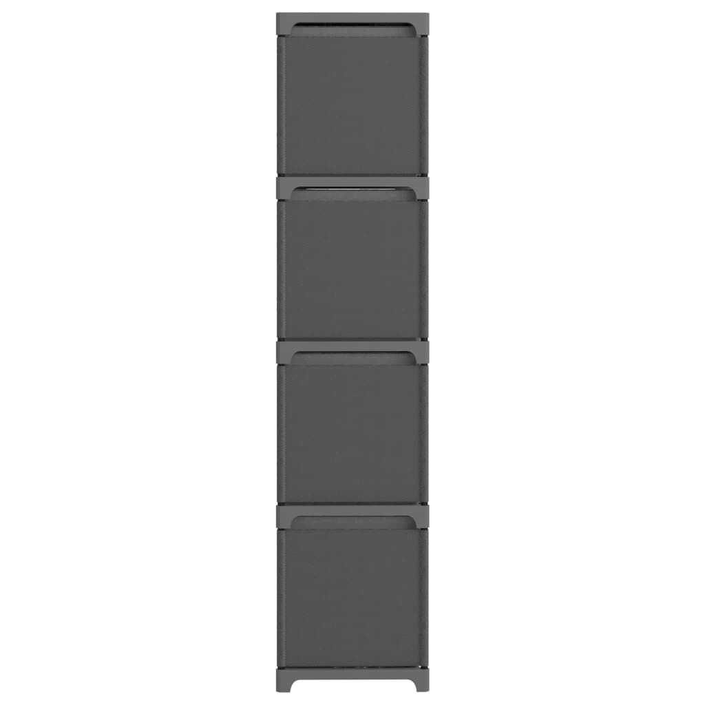 vidaXL Ραφιέρα με 12 Κύβους & Κουτιά Γκρι 103x30x141 εκ. Υφασμάτινη