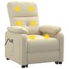 vidaXL Πολυθρόνα Μασάζ Ηλεκτρική Κρεμ Υφασμάτινη