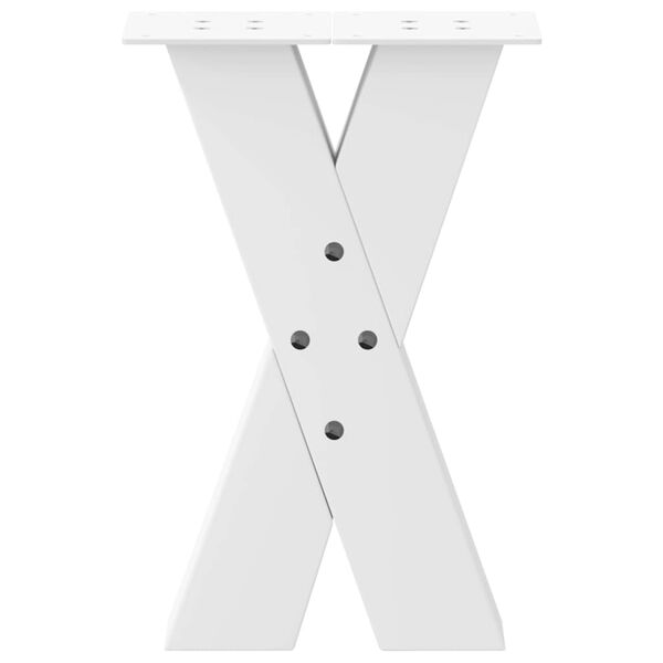 vidaXL Πόδια Τραπεζιού Σαλονιού σε Σχήμα Χ, 2 τεμ. Λευκά 28x(42-43) εκ. Ατσάλι
