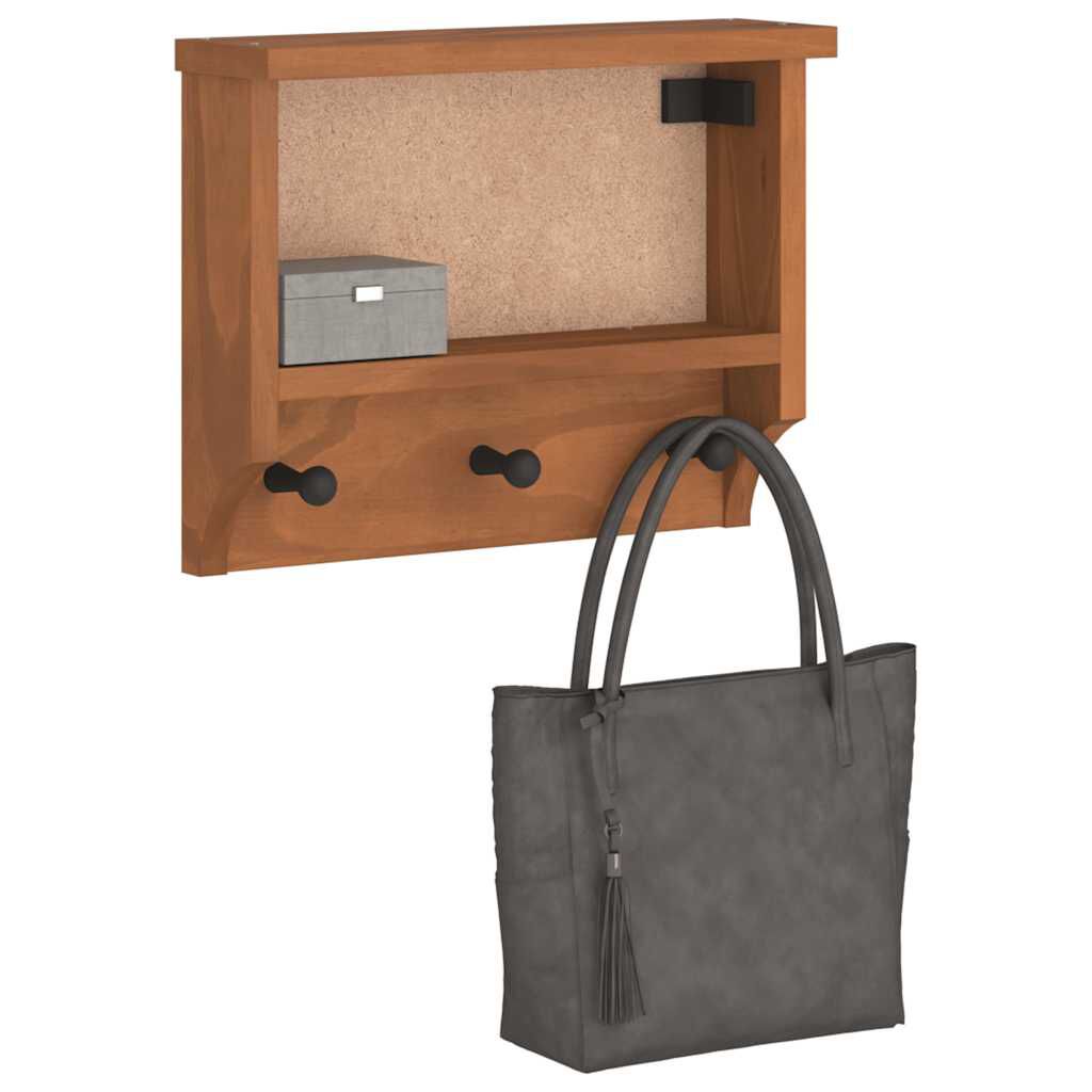vidaXL Επίτοιχη κρεμάστρα παλτών SANDNES 45x12x35 εκ.Πεύκο μασίφ ξύλο