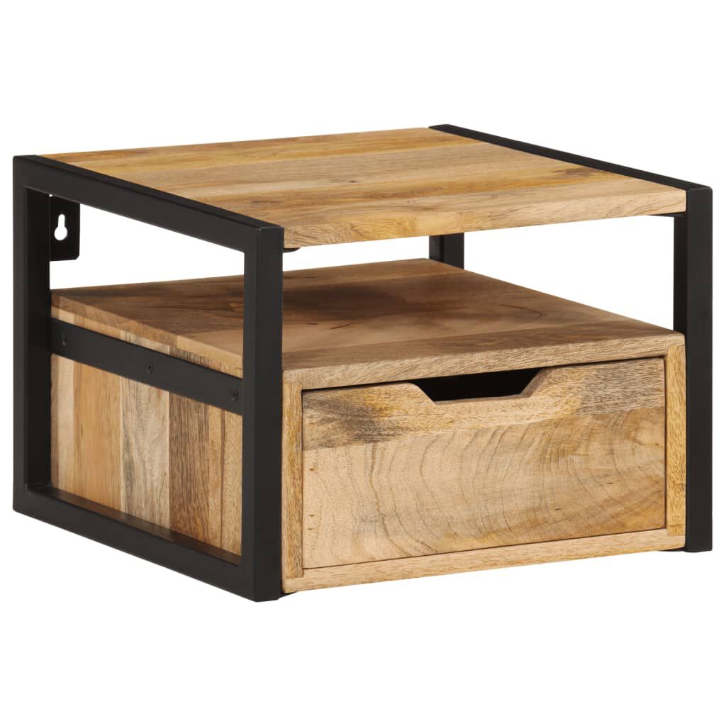 vidaXL Κομοδίνο Επιτοίχιο με Αποθ. Χώρο 35x35x25εκ. Μασίφ Ξύλο Ακακίας