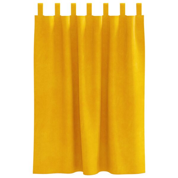 vidaXL Κουρτίνες 2 pcs κίτρινο μουσταρδί 140 x 140 cm Βελούδο