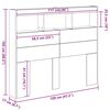 vidaXL Κεφαλάρι Ντουλάπι με LED με ράφι Μαύρη δρυς 122 x 17 x 102 εκ