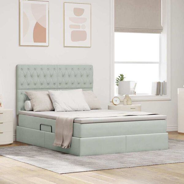 vidaXL &Kappa;&rho;&epsilon;&beta;ά&tau;&iota; &mu;&epsilon; &alpha;&pi;&omicron;&theta;&eta;&kappa;&epsilon;&upsilon;&tau;&iota;&kappa;ό &chi;ώ&rho;&omicron; &kappa;&alpha;&iota; LED &Alpha;&nu;&omicron;&iota;&chi;&tau;ό &gamma;&kappa;&rho;&iota; 140 x 200 cm