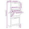 vidaXL Παπουτσοθήκη Μαύρη 52x25x115 εκ Επεξεργασμένο Ξύλο&Φυσικό Ρατάν