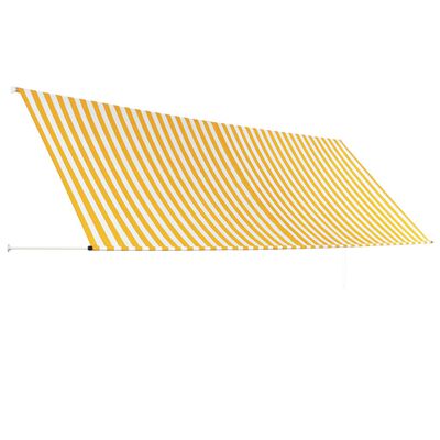 vidaXL Τέντα Συρόμενη Κίτρινο / Λευκό 400 x 150 εκ.