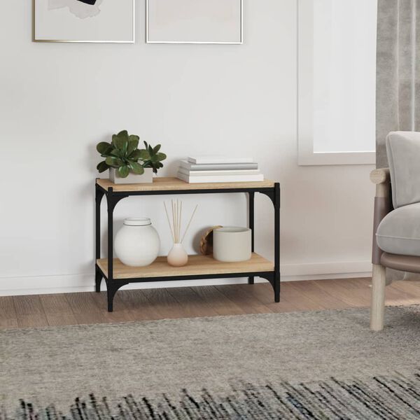 vidaXL Έπιπλο Τηλεόρασης Sonoma Δρυς 60x33x41 εκ. Επεξ. Ξύλο & Ατσάλι