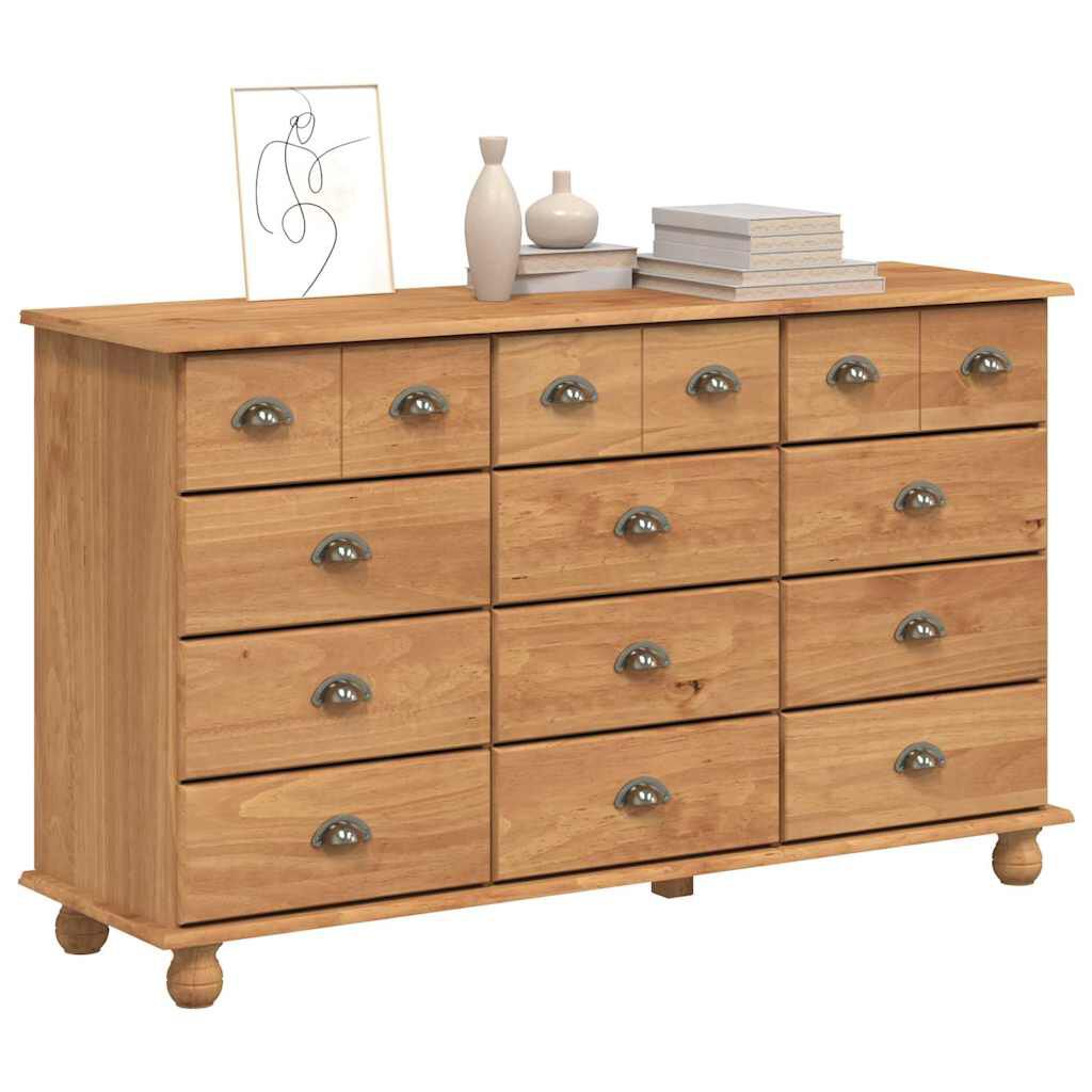 vidaXL Συρταριέρα ASKIM Καφέ 79 x 40 x 133.5 εκ Μασίφ ξύλο πεύκου