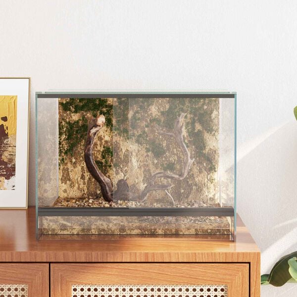 vidaXL Habitats ερπετών και αμφιβίων Λευκό 40 x 30 x 30 εκ Γυαλί